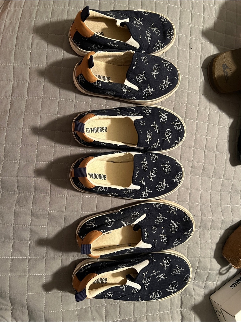 Gymboree Navy Slip-On Sneakers with Tan Heel Detail